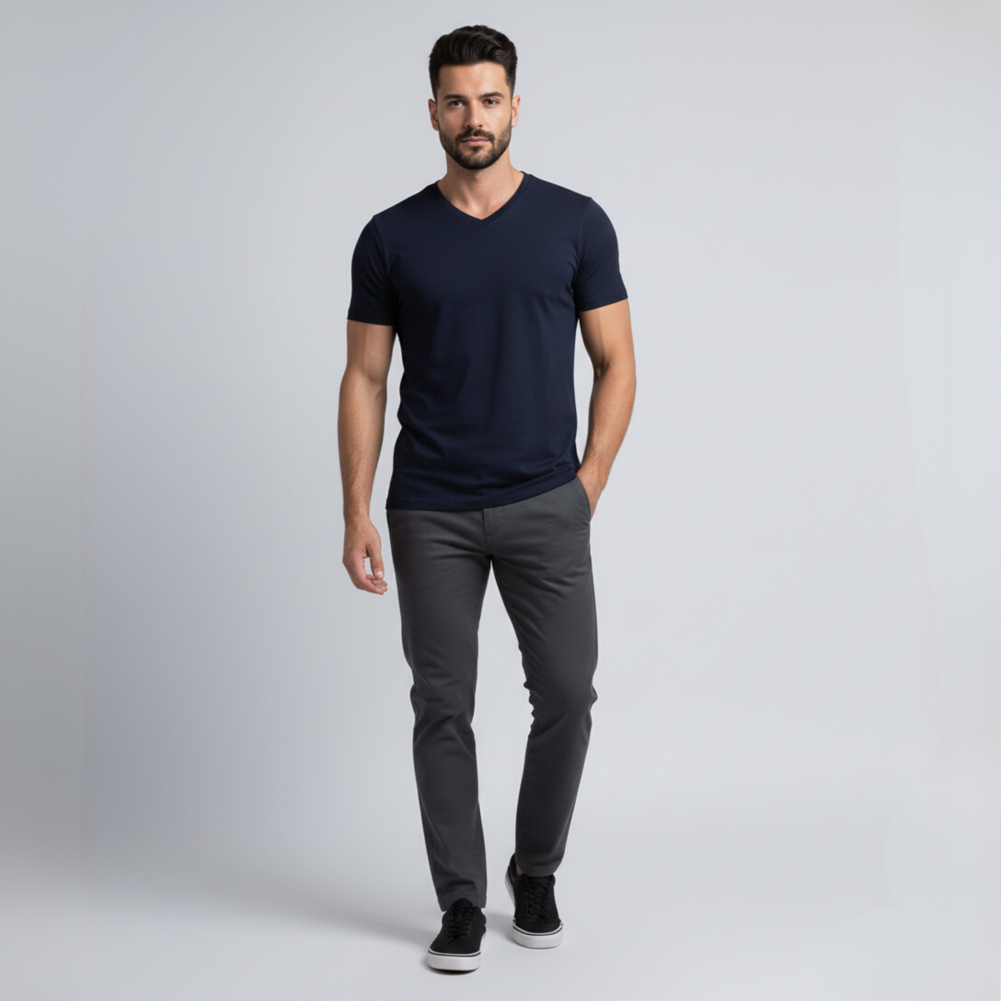 Tech V-Neck T-Shirt – Blue