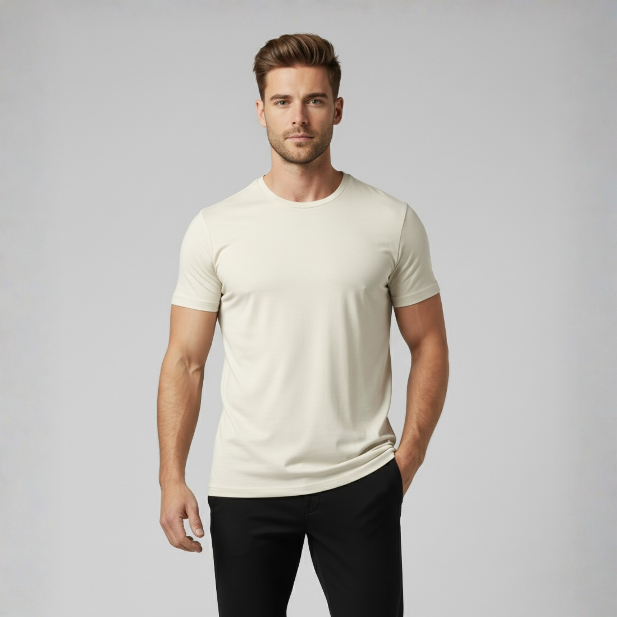 Tech V-Neck T-Shirt – Off White