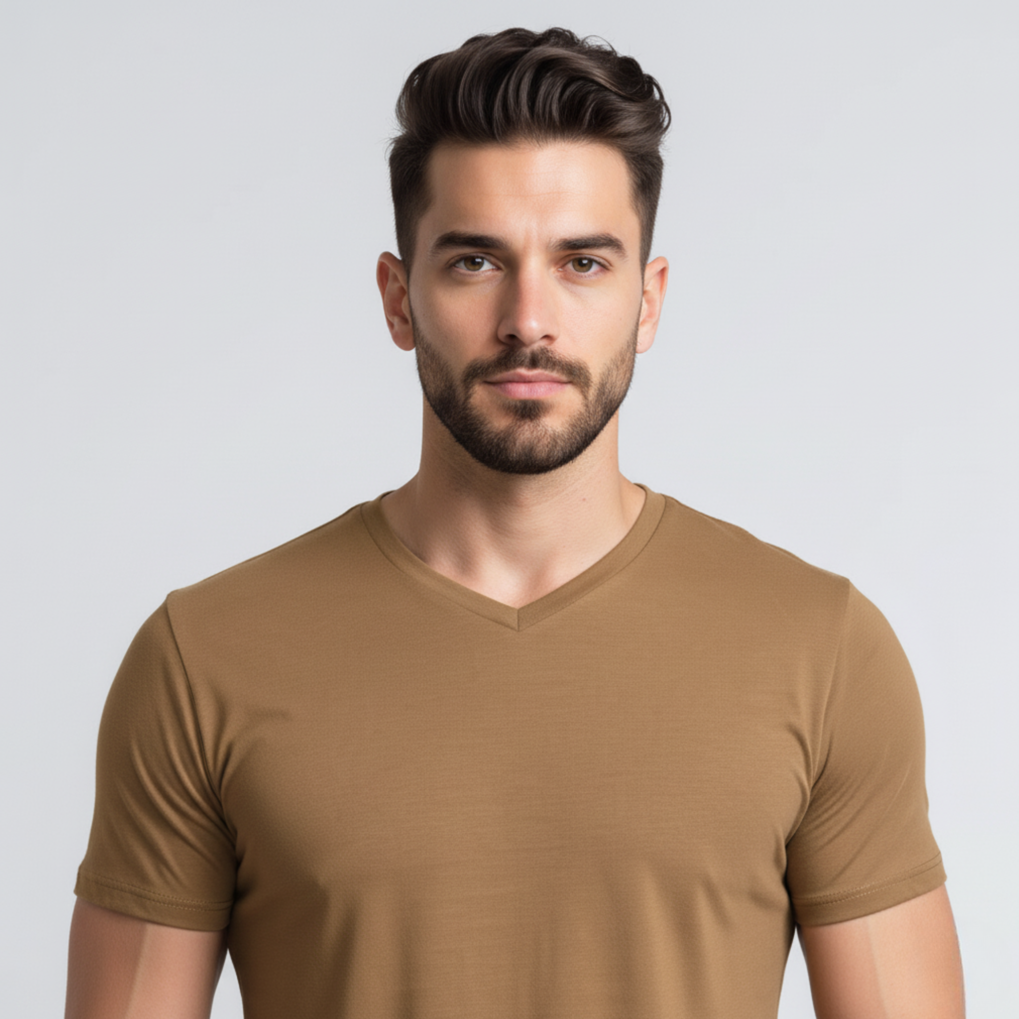 Tech V-Neck T-Shirt – Walnut Brown