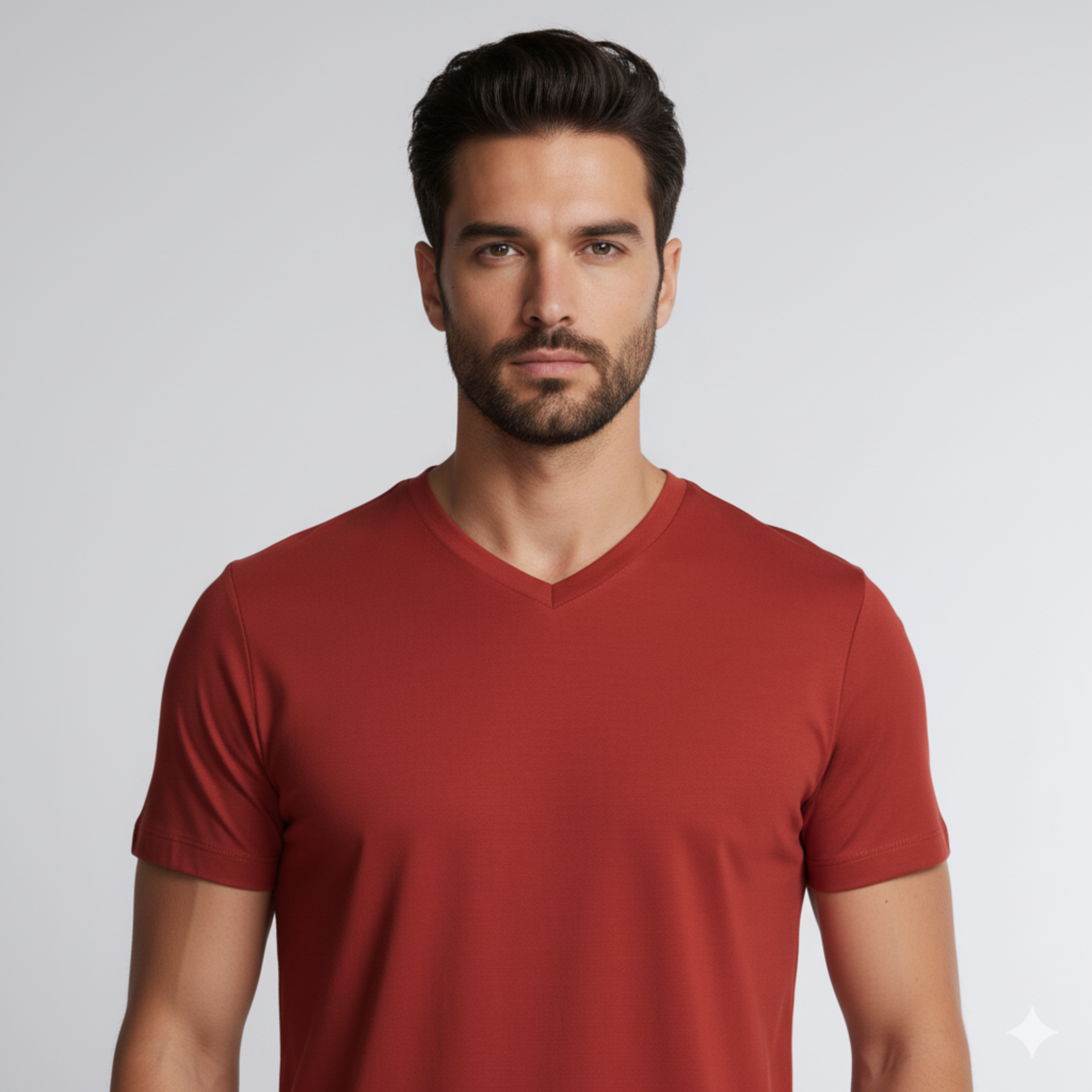 Tech V-Neck T-Shirt – Flame Red