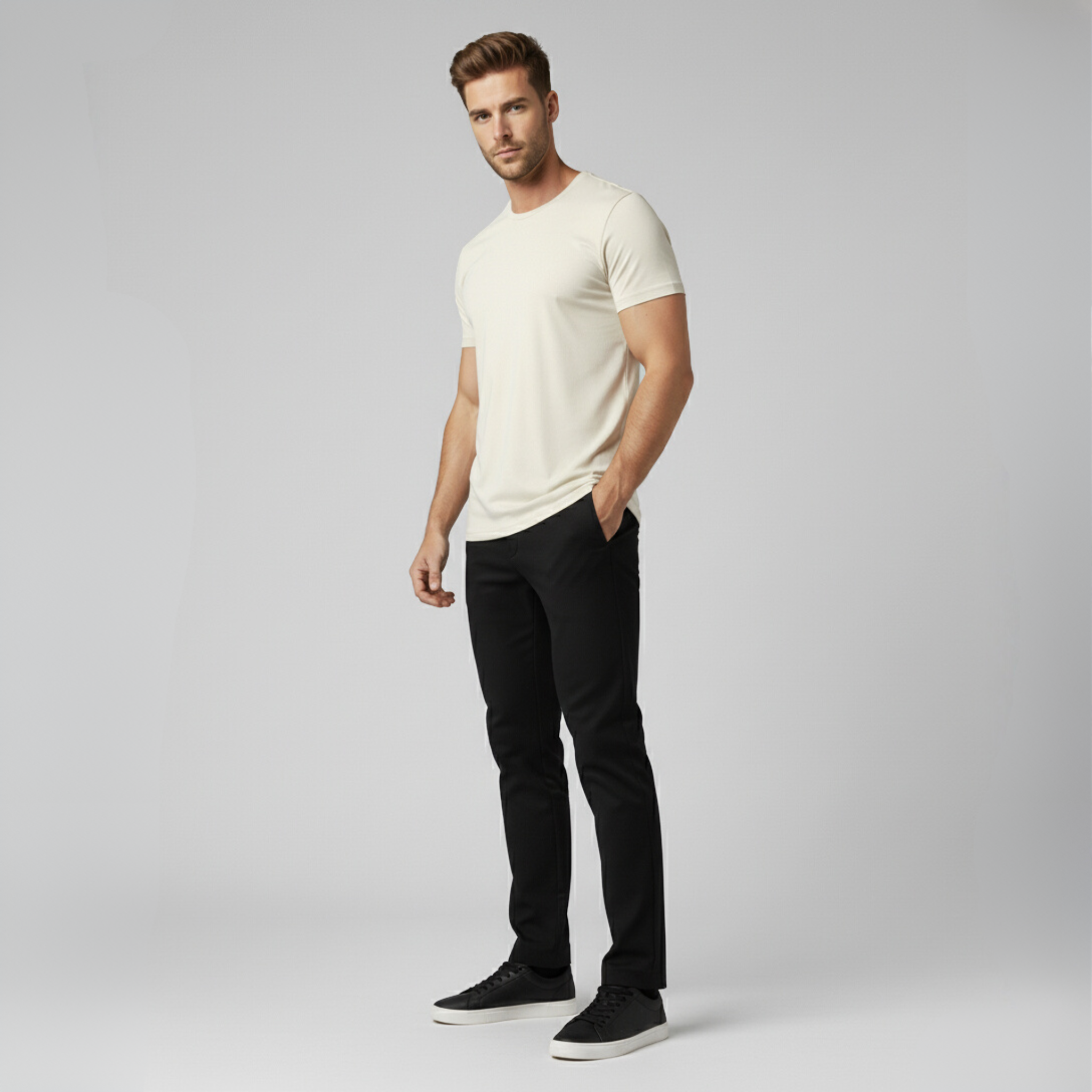 Tech V-Neck T-Shirt – Off White
