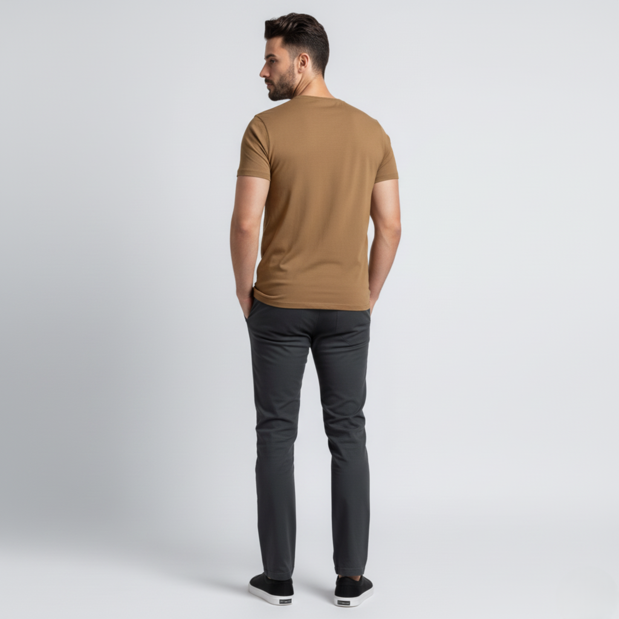 Tech V-Neck T-Shirt – Walnut Brown