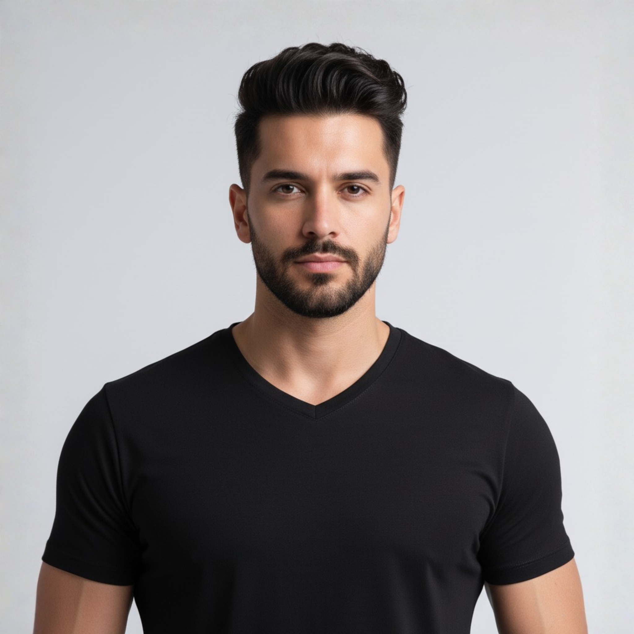 Tech V-Neck T-Shirt – Black