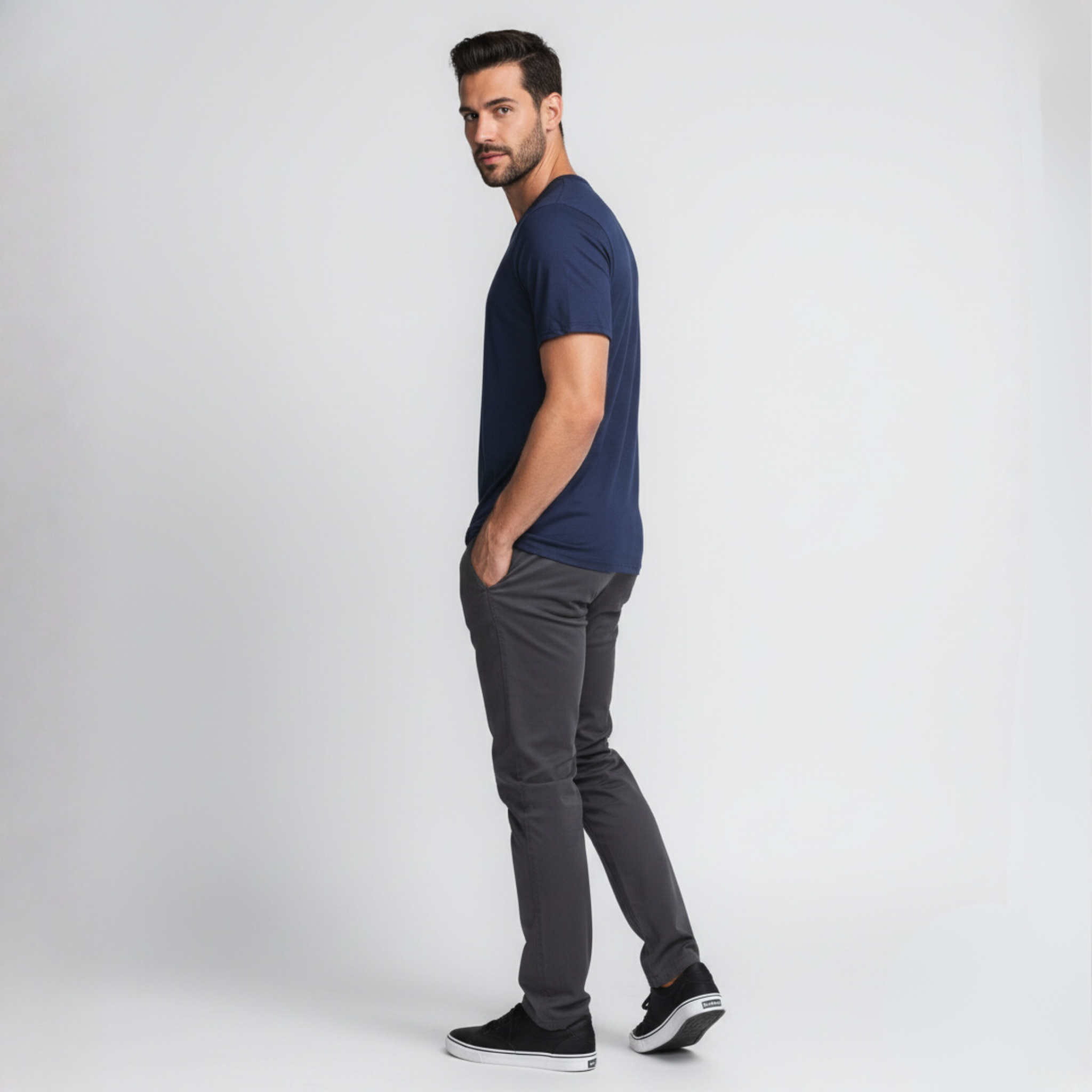 Tech V-Neck T-Shirt – Blue